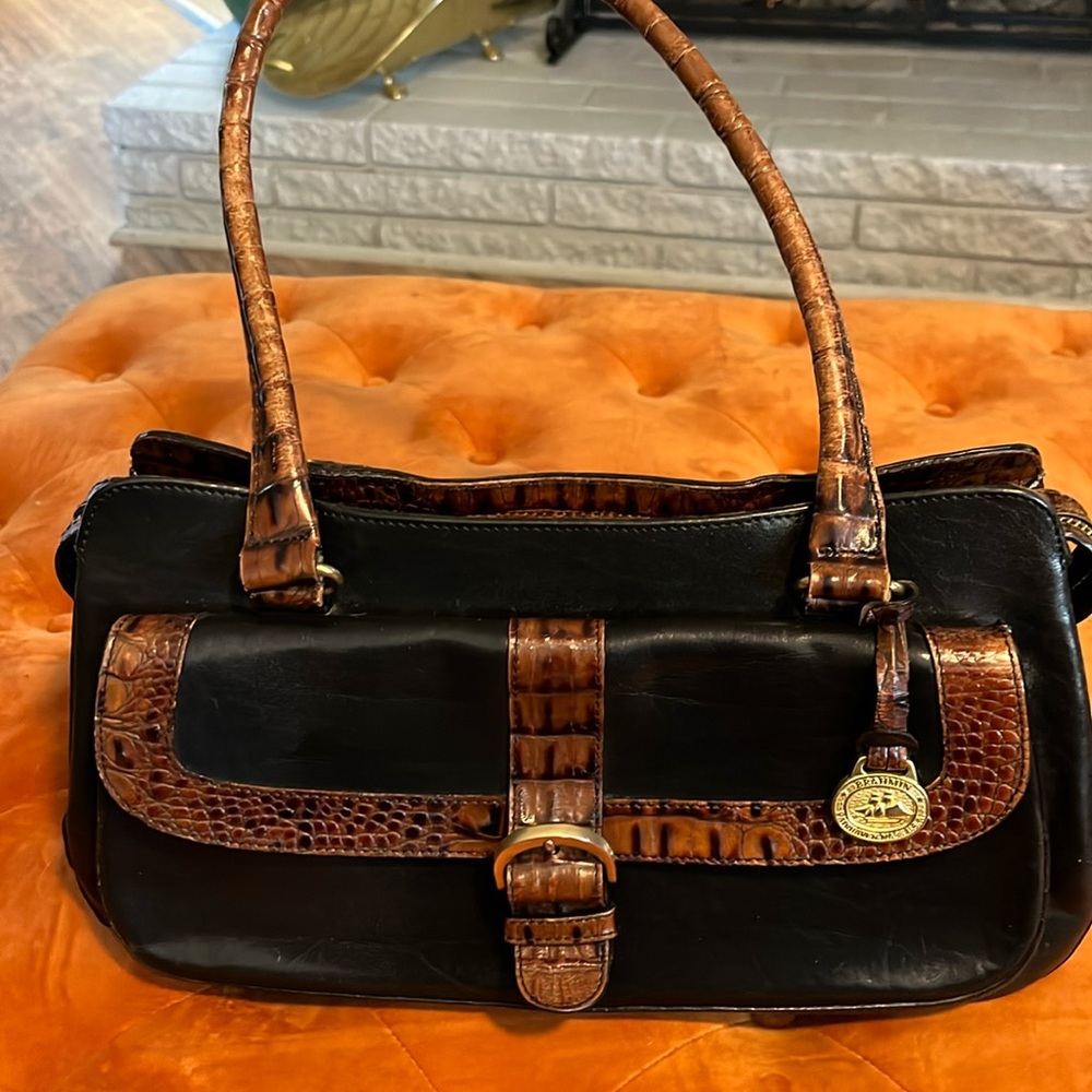 Brahmin black/pecan vintage handbag very good condition gently loved